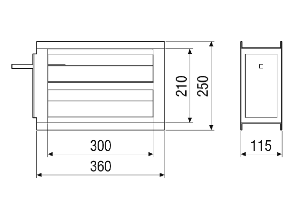 VKM M4004H DA IM0023663.PNG Volets de fermeture motorisés pour CTA FLAT 400. Commande avec appareil centralisé de traitement d'air CTA nécessaire.