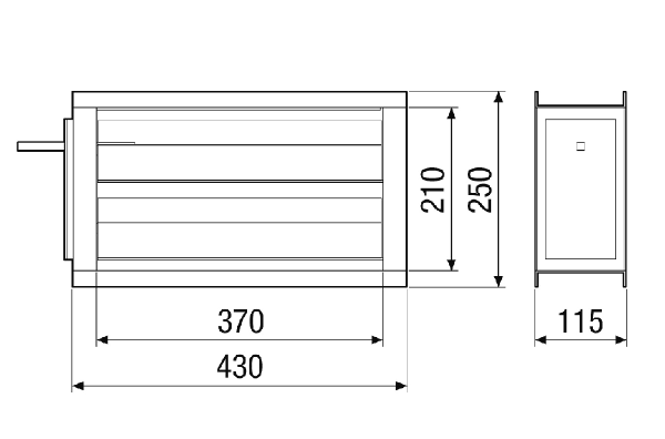 VKM M4007H DA IM0023664.PNG Volet de fermeture, motorisé pour CTA FLAT 700. Commande avec appareil centralisé de traitement d'air CTA nécessaire.