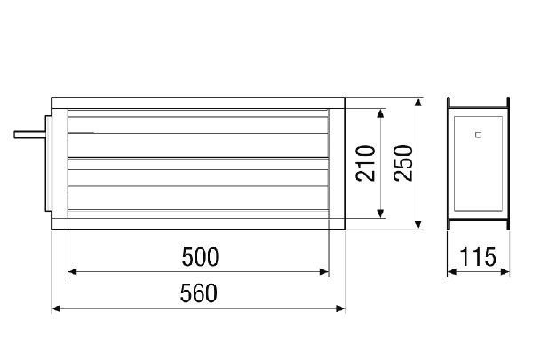 VKM M4012H DA IM0023665.PNG Volets de fermeture motorisés pour CTA FLAT 1200. Commande avec appareil centralisé de traitement d'air CTA nécessaire.