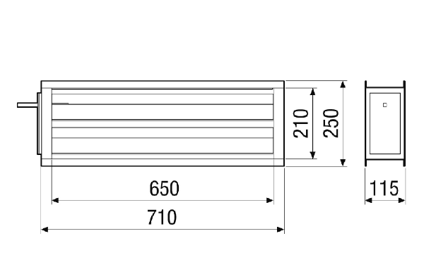 VKM M4020H DA IM0023666.PNG Volets de fermeture motorisés pour CTA FLAT 2000. Commande avec appareil centralisé de traitement d'air CTA nécessaire.