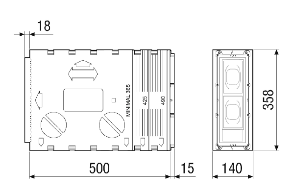 RV 2 VV IM0023674.PNG Вертикальный комплект для предварительного монтажа — необходимая принадлежность для монтажа приборов вентиляции отдельных помещений RV 2 в вертикальном положении