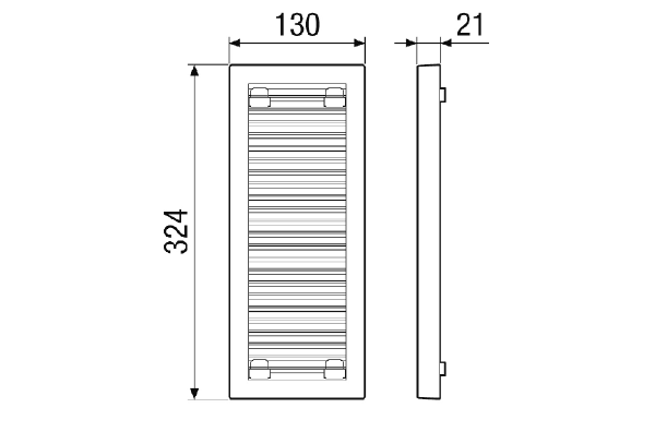 RV 2 AV IM0023678.PNG Vertical external cover, plastic, colour traffic white similar to RAL 9016, as required accessory for the RV 2 final assembly kit in vertical position