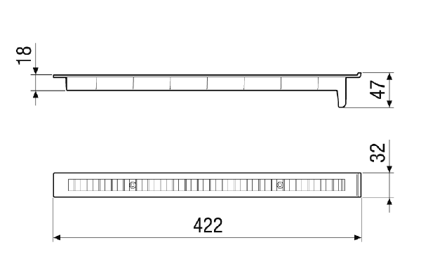 RV 2 AL IM0023679.PNG External soffit cover, plastic, colour traffic white similar to RAL 9016, as required accessory for the RV 2 final assembly kit for right and left reveals