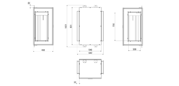 EH M4027 IM0023703.PNG Registre de réchauffage électrique supplémentaire à monter sur le système de ventilation CTA FLAT 2700. Commander avec l'appareil centralisé de traitement d'air CTA nécessaire.