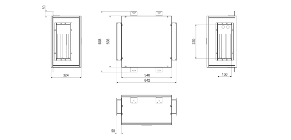 PH M4007 IM0023705.PNG Registre de préchauffage électrique pour montage sur le CTA FLAT 700. Commande nécessaire avec l'appareil centralisé de traitement d'air CTA.