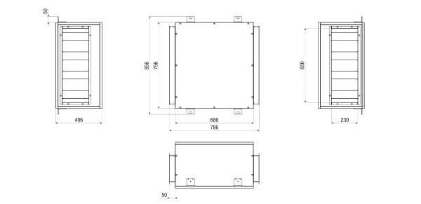 SD M4020H SL1 IM0023713.PNG Silencieux SL1 à monter sur CTA FLAT 2000. Commande avec appareil centralisé de traitement d'air CTA nécessaire.