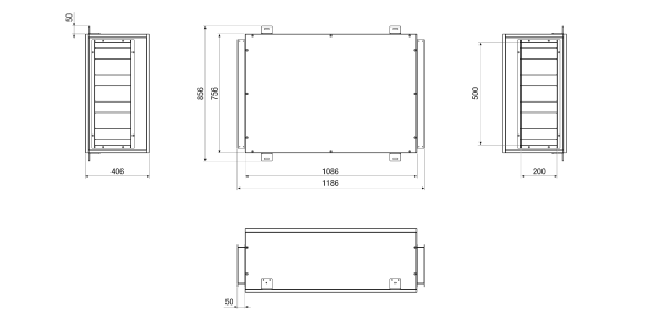 SD M4020H SL2 IM0023718.PNG Silencieux SL2 à monter sur le système de ventilation CTA FLAT 2000. Commande avec appareil centralisé de traitement d'air CTA FLAT nécessaire.
