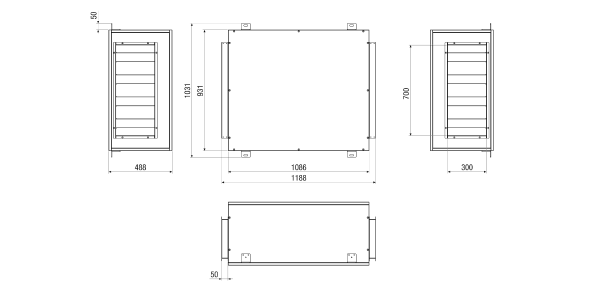 SD M4027H SL2 IM0023719.PNG Silencieux SL2 à monter sur CTA FLAT 2700. Commande avec appareil centralisé de traitement d'air CTA nécessaire.