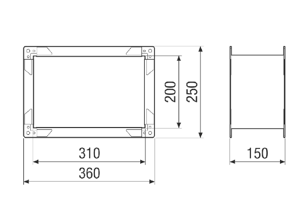SGTS E M4004 FC IM0023730.PNG Flexible couplings (canvas connection piece), square, for structure-borne sound-decoupled mounting of RLT FLAT 400. Order necessary with RLT FLAT central air handling unit.