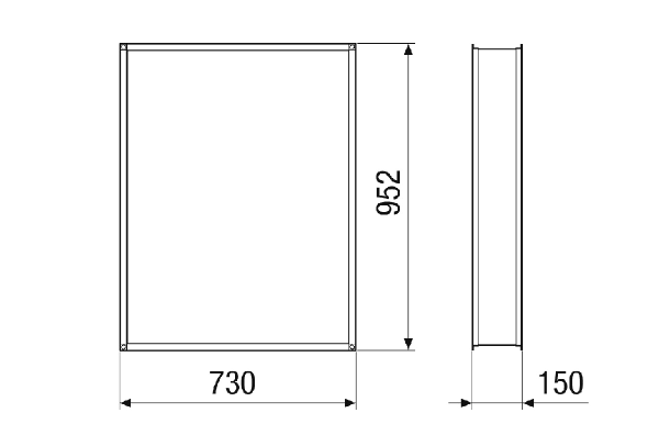 SGTS-E-MV4540-FC IM0023780.PNG Flexible coupling (canvas connection piece), square, for structure-borne sound-decoupled mounting of RLT 4000 centralised compact air handling units. Order necessary with RLT central air handling unit.
