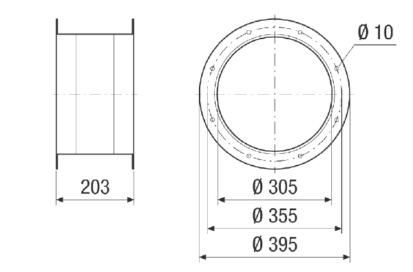 ELI v 31 IM0024053.PNG Flexible coupling for sound- and vibration-damped mounting, galvanised, DN 315