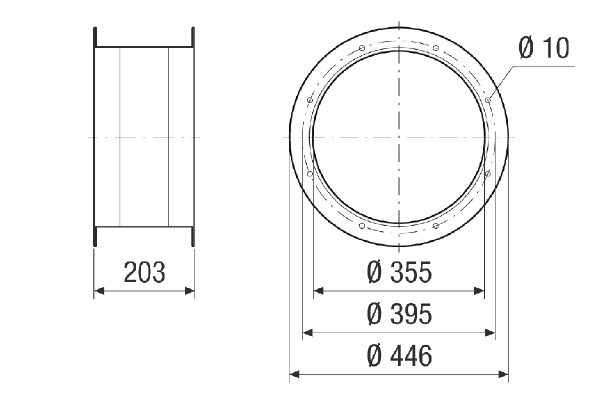 ELI v 35 IM0024054.PNG Flexible coupling for sound- and vibration-damped mounting, galvanised, DN 350