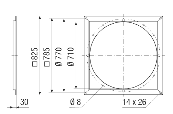 FPL v 80-90 IM0024061.PNG Plaque à bride pour le raccordement d'un ventilateur et d'accessoires, DN 900