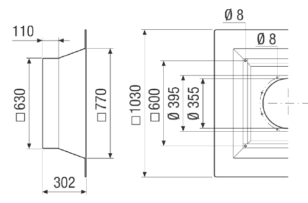 SOFI v 40-45 IM0024093.PNG Socle pour toit plat isolé pour le montage des tourelles d'extraction, galvanisé, DN 400-450