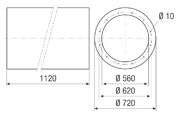 RSI 56/2000 IM0024120.PNG Silencieux tubulaire sans coulisse, longueur 1120 mm, DN 1120