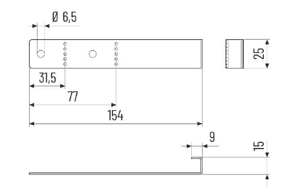 RV 2 VS M IM0024207.PNG Opcionális rögzítőkonzol RV 2 VS 90 E és RV 2 előszerelő készletekhez (4 db).