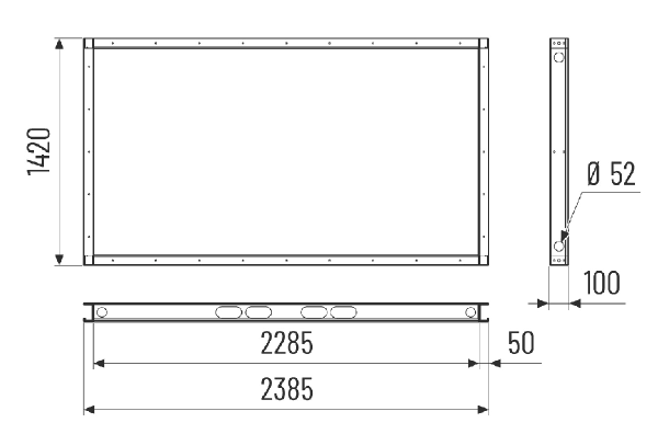 GR M4523H IM0024239.PNG Grundrahmen, vormontiert, Bestellung mit RLT 2300 Horizontal Zentralgerät notwendig