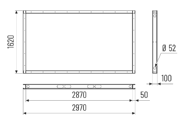 GR M4540H IM0024241.PNG Grundrahmen, vormontiert, Bestellung mit RLT 4000 Horizontal Zentralgerät notwendig