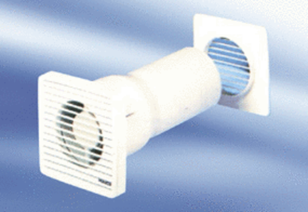 ECA 10-3 IM0009496.PNG Wandeinbauventilator für Bad und WC, mit Wandhülse sowie feststehendem Innen- und Außengitter