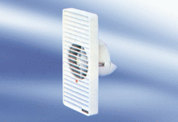 ECA 9-2 VZ IM0009504.PNG Malý ventilátor pro koupelny a WC, s obdélníkovou vnitřní mřížkou a časovým spínačem