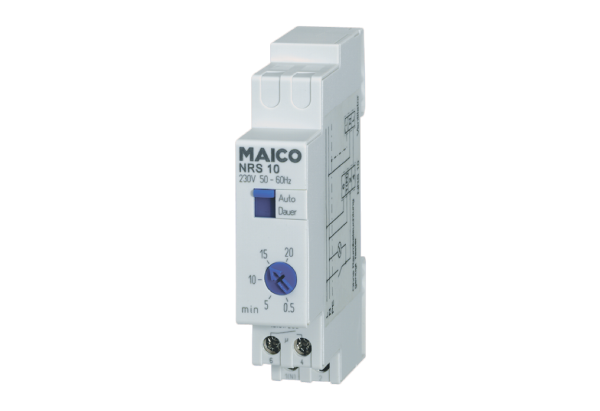 NRS 10 IM0009796.PNG Relais de poursuite pour le réglage de la durée de fonctionnement par temporisation du ventilateur 0,5 - 20 min