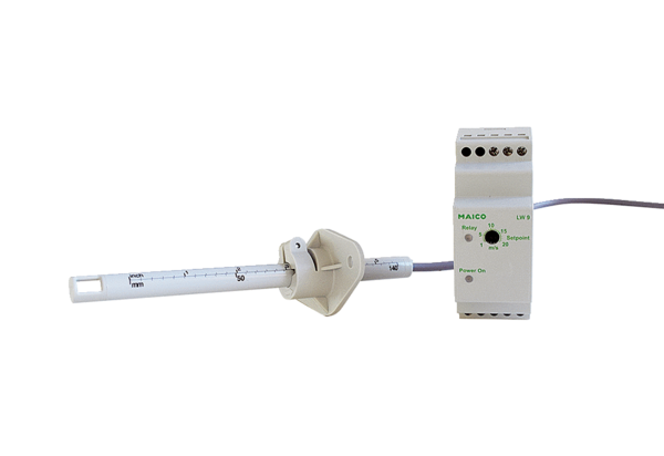 LW 9 IM0009799.PNG Реле контроля потока воздуха с чувствительным датчиком, диапазон измерения от 1 м/с до 20 м/с, переменный ток 230 В / 50/ 60 Гц, макс. 2 A (5 A)