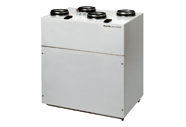 WS 250 IM0009845.PNG Appareil de ventilation centralisé à récupération de chaleur très efficace, moteurs EC à régulation en permanence du débit d'air, 4 x DN 160, y compris module de commande numérique, chauffage antigel, bypass, homologation DIBT et maison passive, 100 - 250 m³/h, raccordement KNX possible