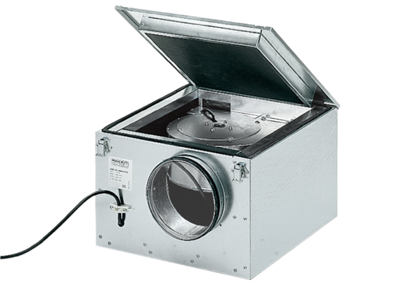 ESR-1 sound-insulated ventilation box IM0009882.PNG Sound-insulated ventilation box, DN 125 to DN 400, alternating current