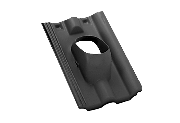 DP 125 SF IM0009923.PNG Tuile Frankfurter / Finkenberger Pfanne, coloris : noir, pour diamètre de raccordement : 125 mm