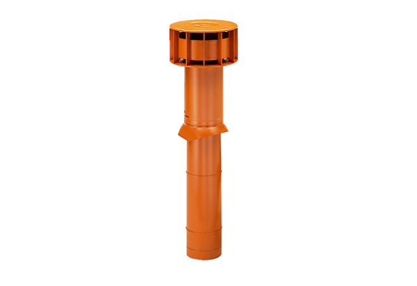 DF 125 T IM0009924.PNG Roof outlet with roof cowl, colour: terracotta, DN 125 connection