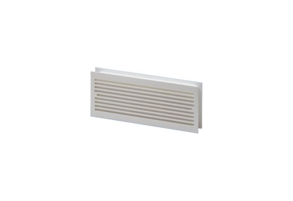 MLK 30 белая IM0009938.PNG Дверная вентиляционная решетка для ванных, туалетов или кухонь, белая пластмасса, вырез в двери: 271 х 111 мм, наружные размеры: 290 x 125 мм