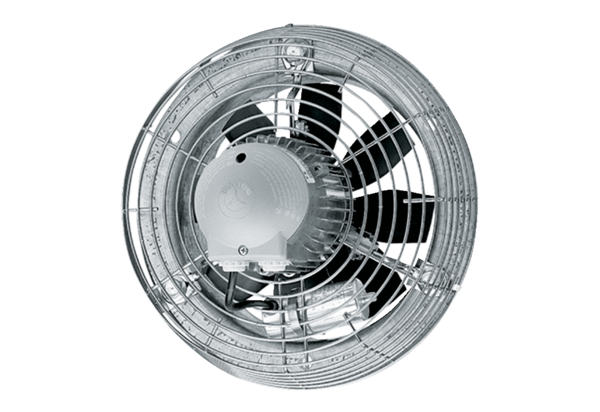 DZS 35/64 B IM0009968.PNG Axial wall fan with steel wall ring, DN 350, three-phase AC, pole-changeable