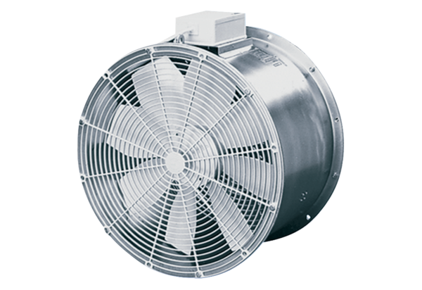 Aksijalni ventilatori za staklenike EZG IM0009988.PNG Jednofazni ventilatori s cilindričnim cijevnim odvojkom, od DN 300 do 400, volumen zraka od 1600 m³/h do 3800 m³/h
