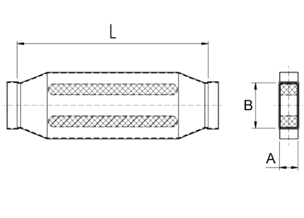 KSD80/200/700 IM0010300.PNG Silencieux pour gaine rectangulaire, 80/200, ép.=360