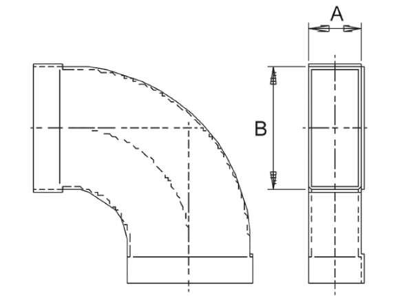 KB90LH/80/200 IM0010483.PNG Channel elbow 80/200, 90°, long, horizontal