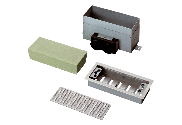 MF-FBWA 63 IM0011729.PNG Floor and wall outlet for MAICOFlex ventilation duct system for connecting 2 MF-F63 flexible ducts