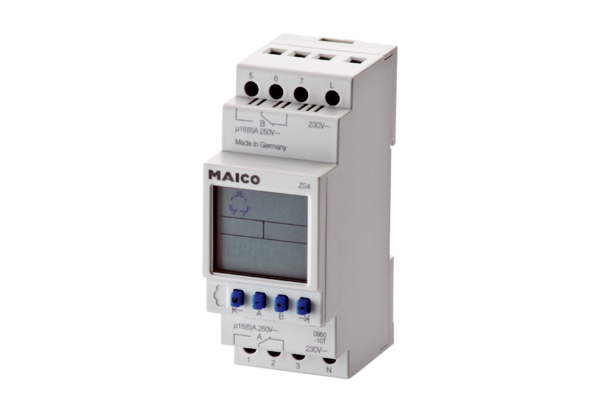 ZS 4 IM0011820.PNG Kétcsatornás kapcsolóóra elosztótáblai beszereléshez, napi-, szabadság-, impulzus- és heti program, AC 230 V - 50 / 60 Hz, max. 16 A