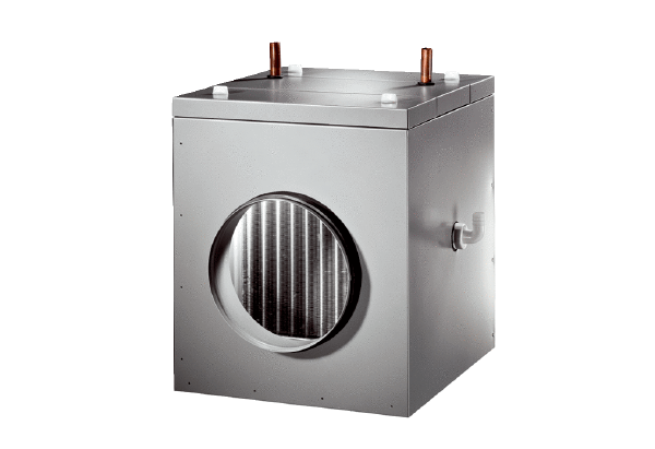 EW-K 225 IM0012664.PNG Brine-air heat exchanger for brine geothermal heat exchanger, DN 225 with 30 mm thermal insulation and integrated G4 air filter, max. volumetric flow 450 m³/h