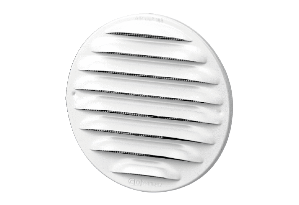 MGR 80/125 blanc IM0012693.PNG Grille extérieure ronde pour gaines rondes DN 80 à DN 125, blanc