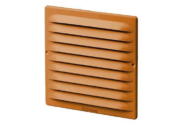 MGE 80/125 cu IM0012697.PNG Grille extérieure carrée pour gaines rondes DN 80 à DN 125, cuivre