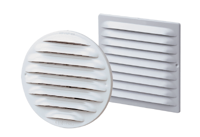 MGR/MGE 80 IM0013758.PNG Metal external grille for covering round and square ventilation openings, DN 80 to DN 125 for air extraction