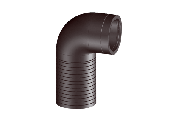 ABLS 160 IM0013774.PNG Thermally insulated long pipe elbow, DN 160, installation requires very little space, suited to installation locations offering little space