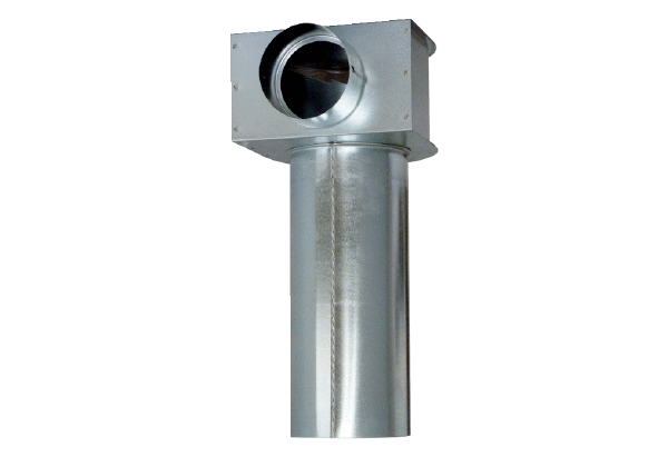 MF-WLF125/90 IM0014016.PNG Équerre pour raccord 90° de la gaine flexible MF-F90 au clapet DN 125, longueur du raccord 300 mm