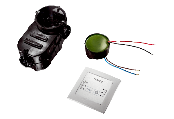 RLS PP-K1 IM0015061.PNG Room air control for PushPull 60 KA and PushPull 60 KL, option for connecting up to 6 PP 60 K units, 5 ventilation levels can be set, programmes: heat recovery, cross-ventilation and dehumidification. No "Off" system level.
