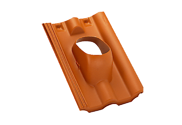 DP 125 TF IM0015327.PNG Tuile pour DF 125, exécution Frankfurter / Finkenberger, plastique, coloris : terracotta, raccordement DN 125