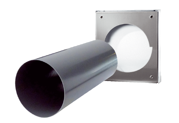 PP 60 KA-SRW IM0015814.PNG Shell kit comprising external cover made from galvanised sheet steel (white), wall sleeve and plaster protective covers for PushPull 60 K single-room air extraction unit with heat recovery