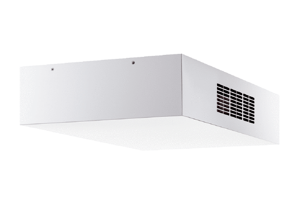 Trio QD-AR IM0016628.PNG Appareil décentralisé à flux transversal, très silencieux et compact, air sortant à droite, avec récupération de chaleur et d'humidité efficace, ventilateurs EC à régulation en continu du débit d'air, raccordement d'un petit système à gaine rectangulaire, 40 – 120 m³/h.