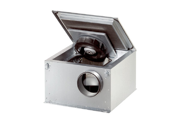 ESR 20-2 EC IM0017114.PNG Zvučno izolirana ventilacijska kutija s motorom s oznakom EC i izvlačivim ventilatorom, DN 200, jednofazna struja