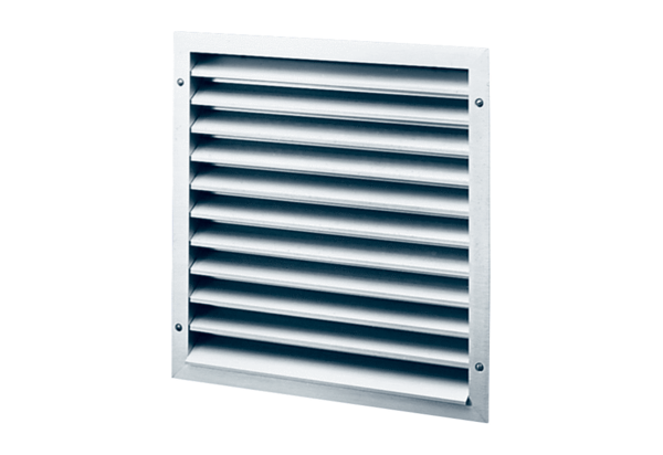 MLA, MLZ IM0017392.PNG Galvanised aluminium or sheet steel external grille for duct systems, with mounting frame for ventilation and air extraction, DN 200 to DN 500