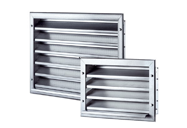 LZP IM0017393.PNG Grilles extérieures pour systèmes à gaine rectangulaire en tôle d'acier zingué, avec cadre d'encastrement, pour insufflation et évacuation d'air, de différentes tailles